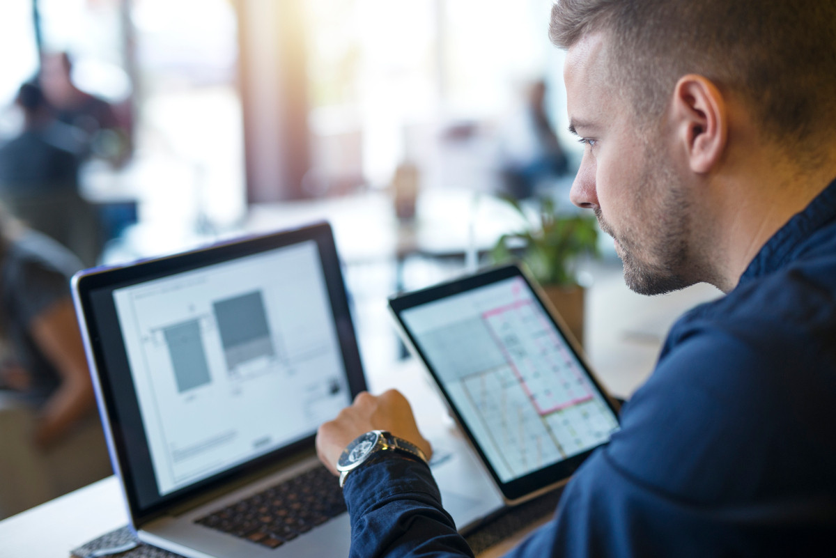 Man working using the best software for his needs